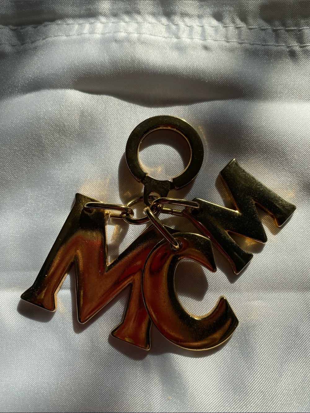 MCM Gold-Tone Logo Key & Card Holder Charm